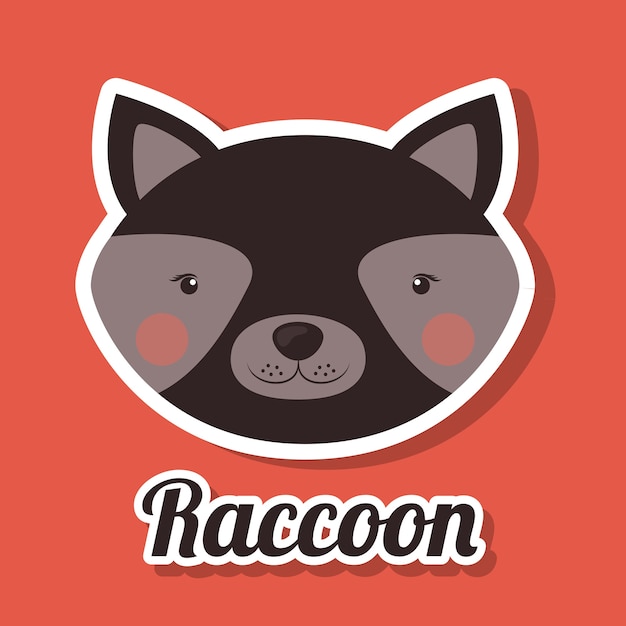 Petit Concept Animal Sur La Conception De Raccon Mignon