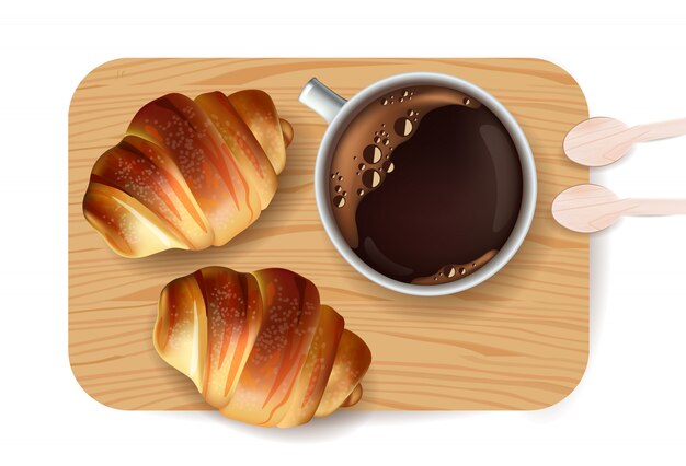 Petit déjeuner Croissant sucré