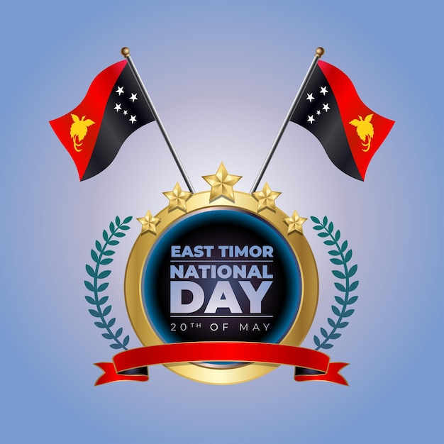 Vecteur petit drapeau national de la papouasie-nouvelle-guinée sur cercle avec un fond bleu garadasi.