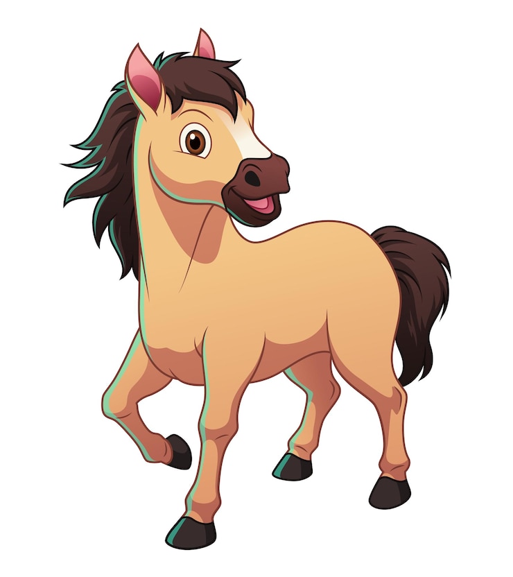 Vecteur petit étalon cheval dessin animé animal illustration