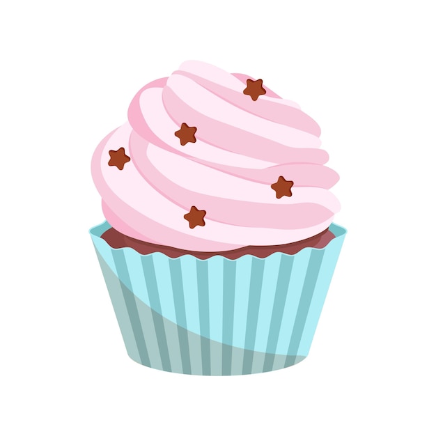 Petit gâteau mignon avec des étoiles au chocolat