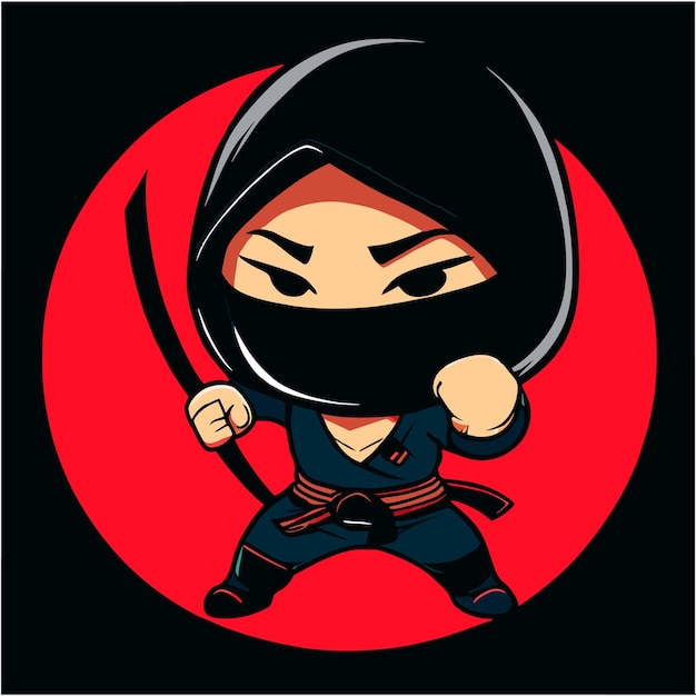Vecteur le petit ninja en action