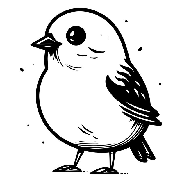 Vecteur petit oiseau jaune mignon sur fond blanc illustration vectorielle eps10