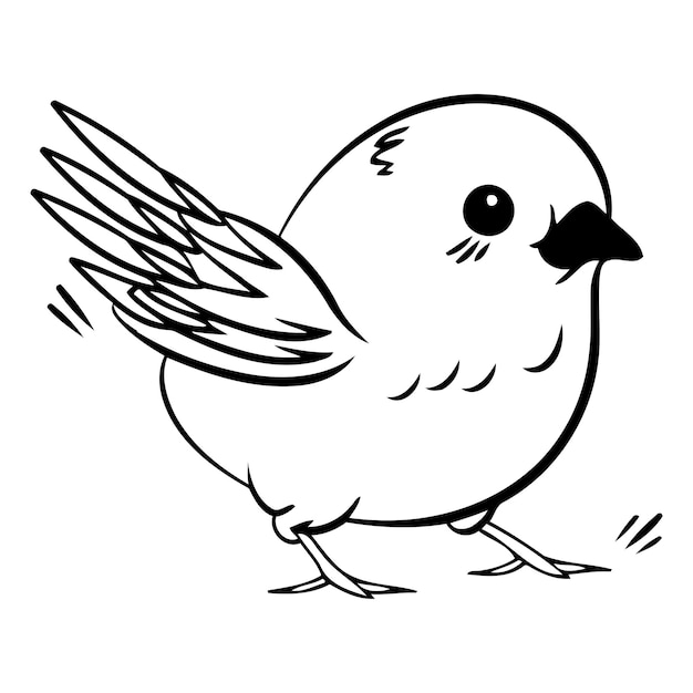 Petit Oiseau Jaune Mignon Isolé Sur Fond Blanc Illustration Vectorielle