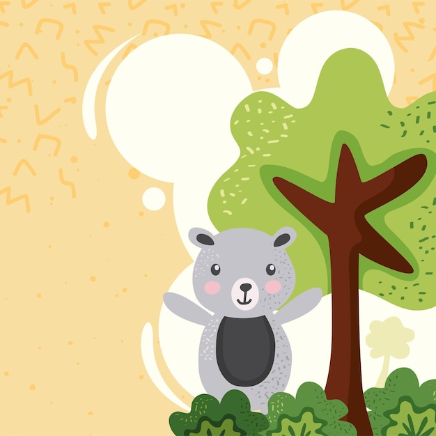 Petit Ours En Personnage D'arbre