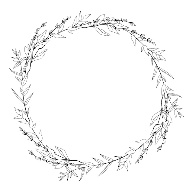 Petite couronne florale art vectoriel dessiné à la main