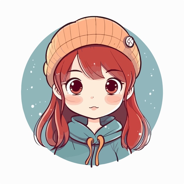 petite fille kawaii illustration couleurs plates illustration vectorielle art numérique Anime isolé