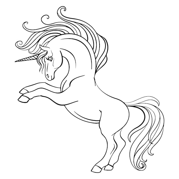 Petite page de livre de coloriage d'illustration vectorielle de licorne