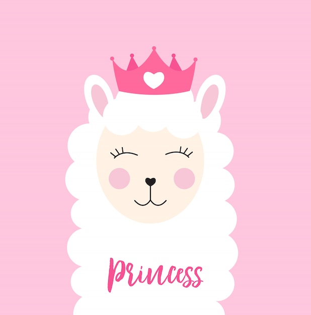 Petite Princesse Lama Avec Couronne