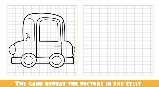 Petite Voiture A Décrit Le Jeu, Répétez L'image Dans Les Cellules