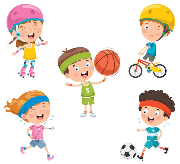 Petits Enfants Heureux Faisant Du Sport