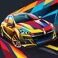 Vecteur peugeot 408 2023 carrosserie complète 4k illustration vectorielle de haute qualité