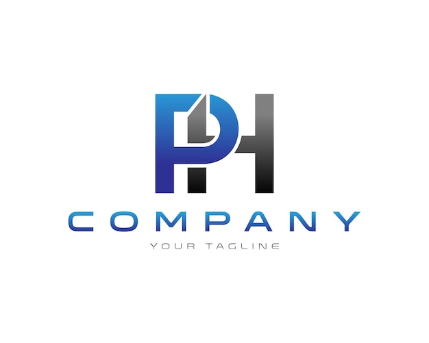 PH lettre résumé conception du logo icône illustration du symbole vectoriel