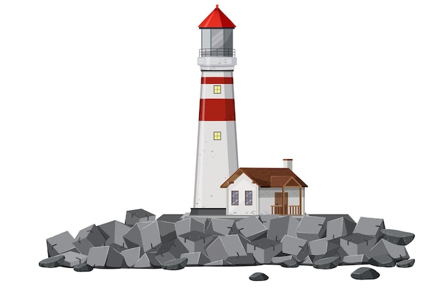 Un phare sur fond blanc