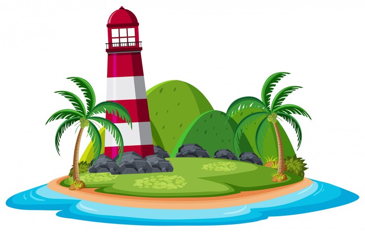 Vecteur le phare de l'île