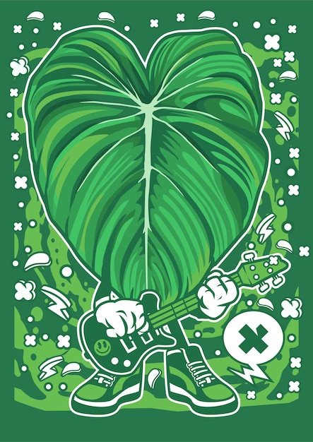 Philodendron Pastazanum personnage de dessin animé