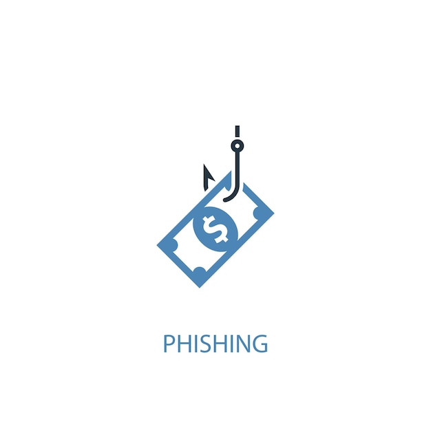 Phishing Concept 2 Icône De Couleur. Illustration De L'élément Bleu Simple. Conception De Symbole De Concept De Phishing. Peut être Utilisé Pour L'interface Utilisateur/ux Web Et Mobile