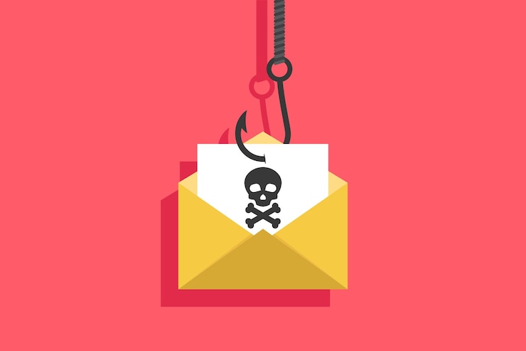 Vecteur phishing flat phishing design vecteur de phishing illustration de phishing crime sur internet phishing par e-mail sur un ordinateur portable crochet de pêche design plat illustration vectoriellex9