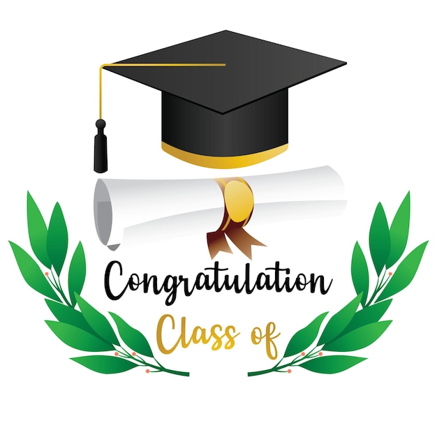 une photo d'une casquette d'obtention du diplôme qui dit félicitations de l'année