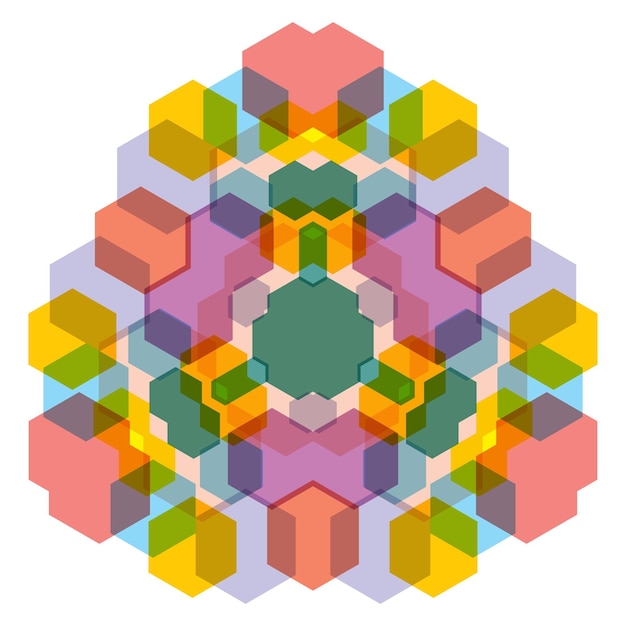 Photo de kaléidoscope multicolore sur fond blanc