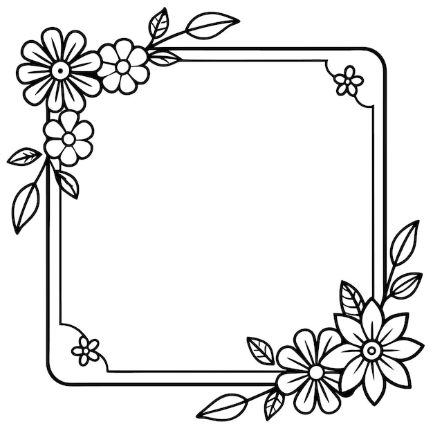 une photo en noir et blanc d'un cadre avec des fleurs et un cadre avec les mots " printemps " sur lui