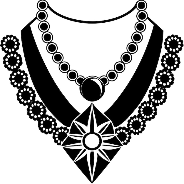 une photo en noir et blanc d'un collier avec une croix dessus