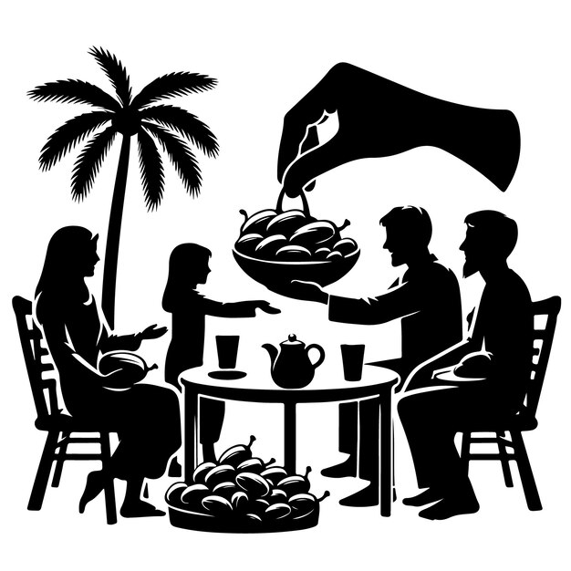 Vecteur une photo en noir et blanc d'un homme et d'une femme cuisinant de la nourriture