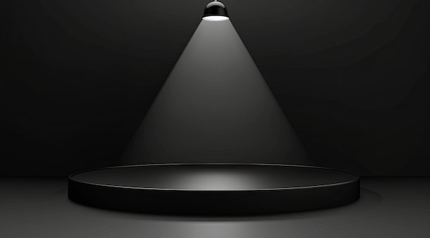 Une photo en noir et blanc d'une lumière dans une pièce sombre