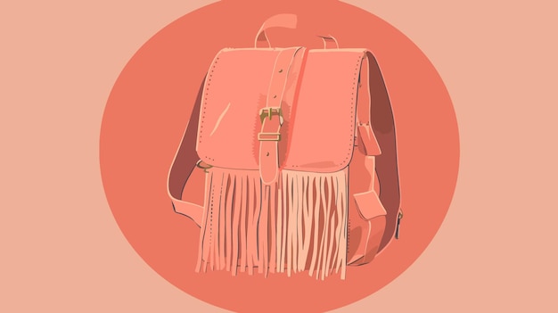 une photo d'un sac à dos rose avec des franges dessus