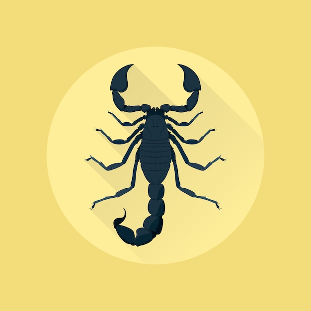 Photo D'un Scorpion Sur Fond Jaune, Illustration De Style