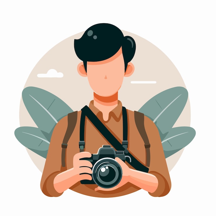 Vecteur photographe masculin vectoriel avec un style de design plat