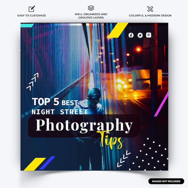 Photographie Instagram Post Web Banner Template Vecteur Vecteur Premium