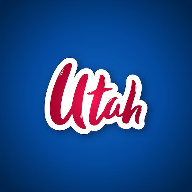 Phrase De Lettrage Dessiné à La Main De L'utah Sticker