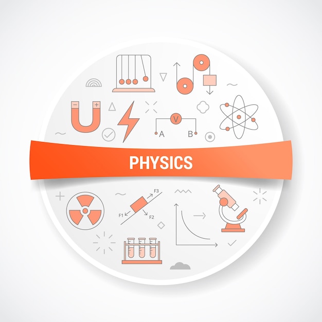 Vecteur physique avec concept d'icône avec illustration de forme ronde ou cercle