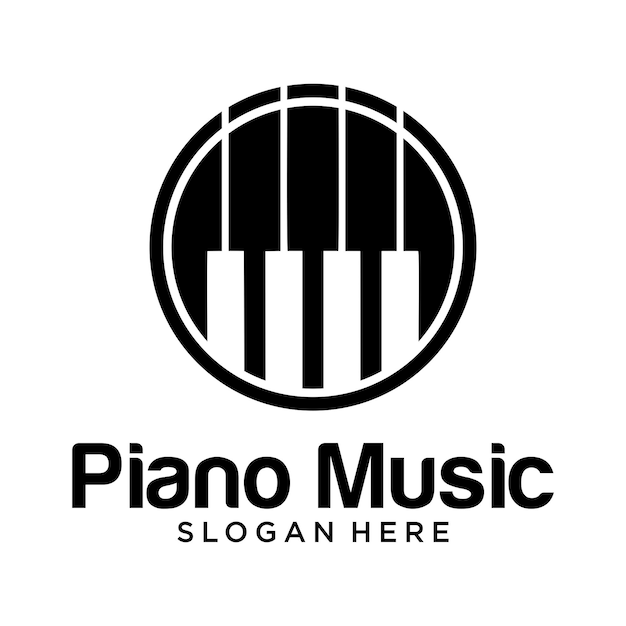 Vecteur piano logo et symbole vector design moderne minimaliste