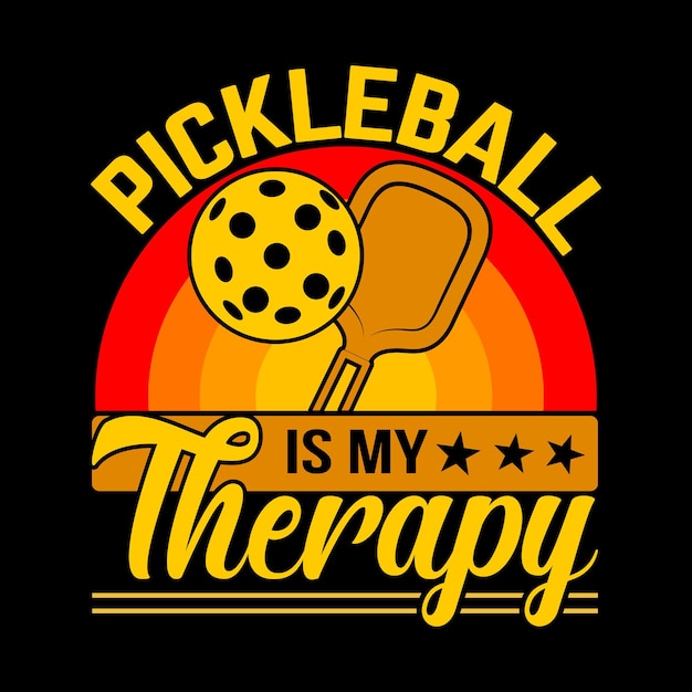 Pickleball est ma thérapie meilleur design de t-shirt illustration vector artwork modèle graphique pour la chemise