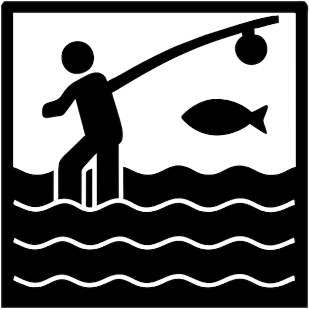 Vecteur pictogramme de l'homme pêcheur