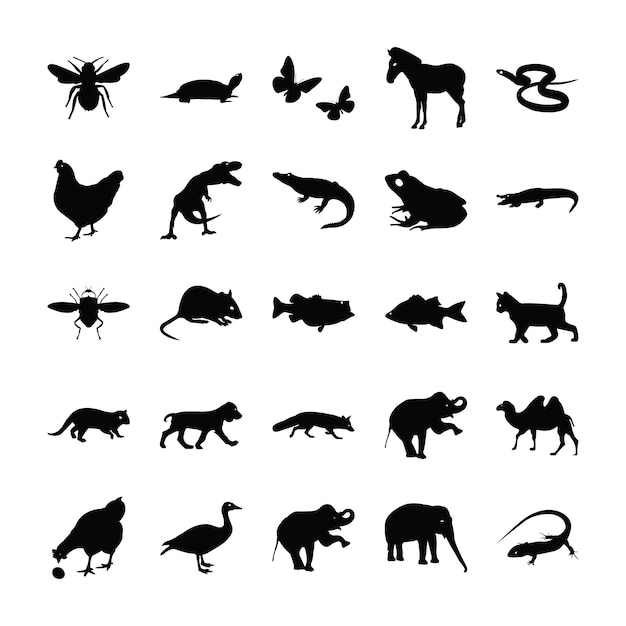 Pictogrammes d'animaux sauvages