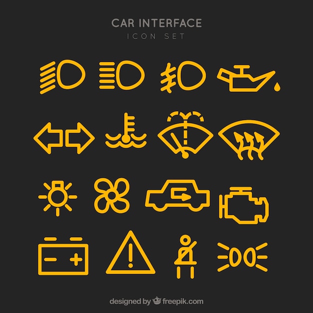 Vecteur pictogrammes de réglages de la voiture