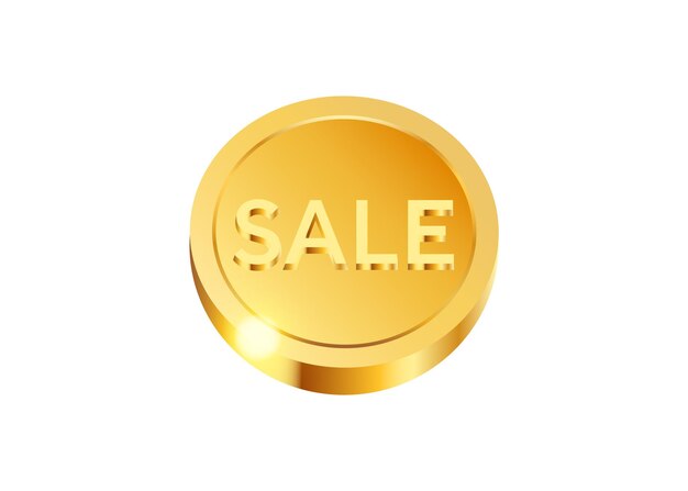 Pièce de bonus d'or réaliste sur fond blanc