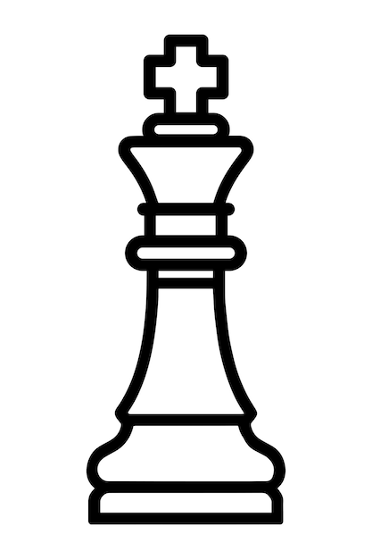 Pièce d'échecs du roi Icône Logo Contour Illustration vectorielle