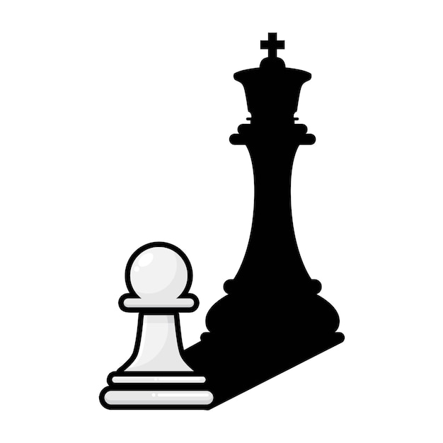 Vecteur pièce d'échecs avec l'ombre du roi