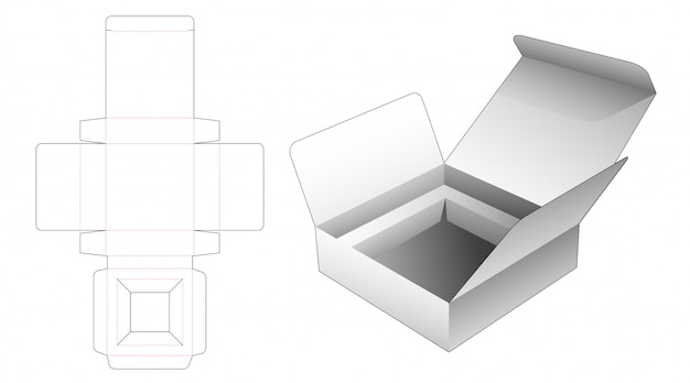 Vecteur pièce flip box avec gabarit de découpe partisan