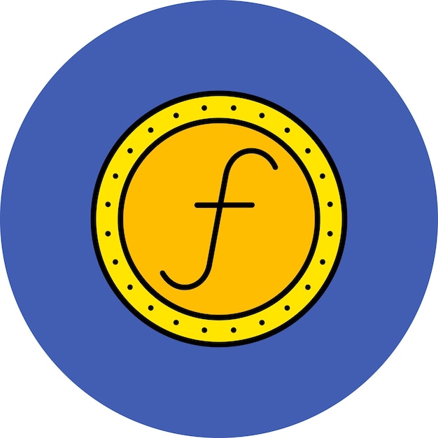 Vecteur une pièce jaune avec un logo f et f