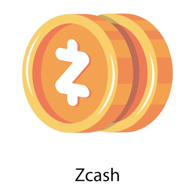 Vecteur une pièce jaune avec z cash sur le dessus.