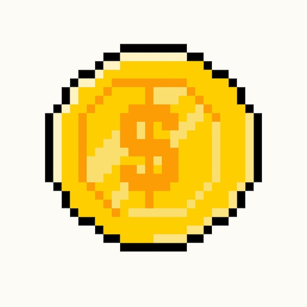 Pièce de monnaie de jeu pixel art