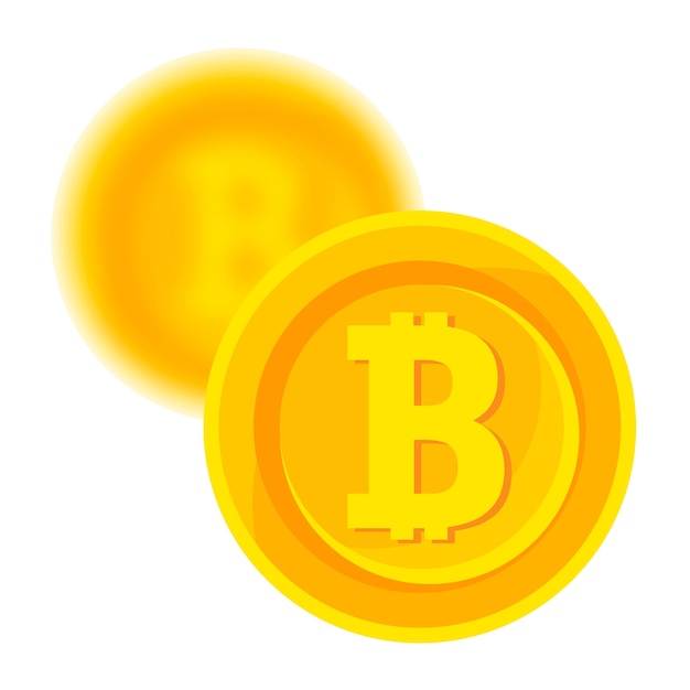 Vecteur pièce d'or avec signe bitcoin. symbole de l'argent et des finances cryptocurrency.