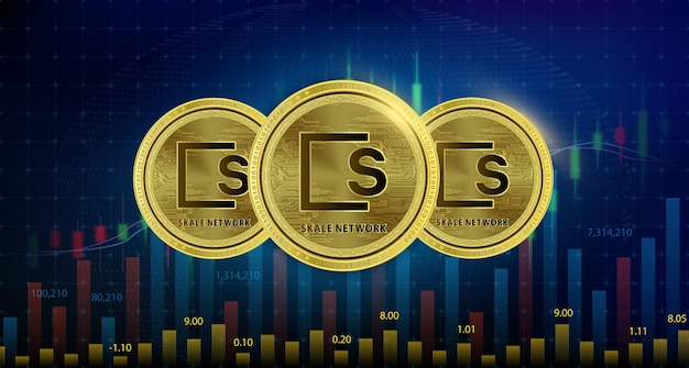 Pièce d'or SKALE SKL Blockchain de crypto-monnaie Future technologie de remplacement de monnaie numérique