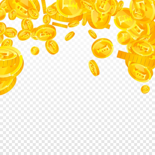 Vecteur les pièces de franc suisse sont en baisse. l'or est dispersé dans les francs suisses.