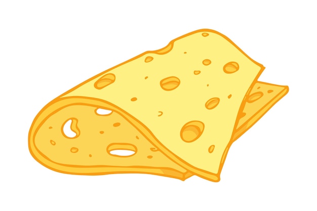 Pièces De Fromage Dessinés à La Main Et Tranches Isolées Sur Fond Blanc Icône De Fromage Clipart Vectoriel De Fromage